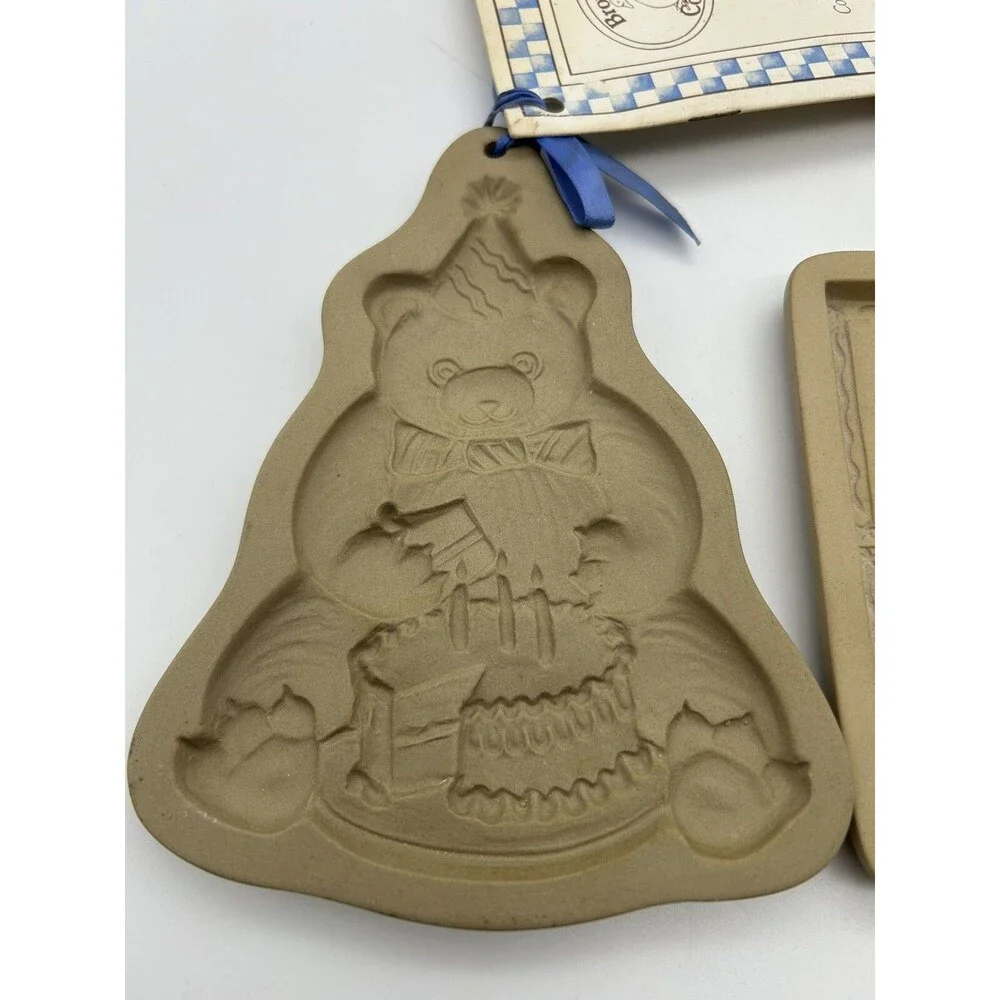 3-Brown Bag Cookie Art and Craft Molds 1983, 1989 and 1997 Christmas Molds